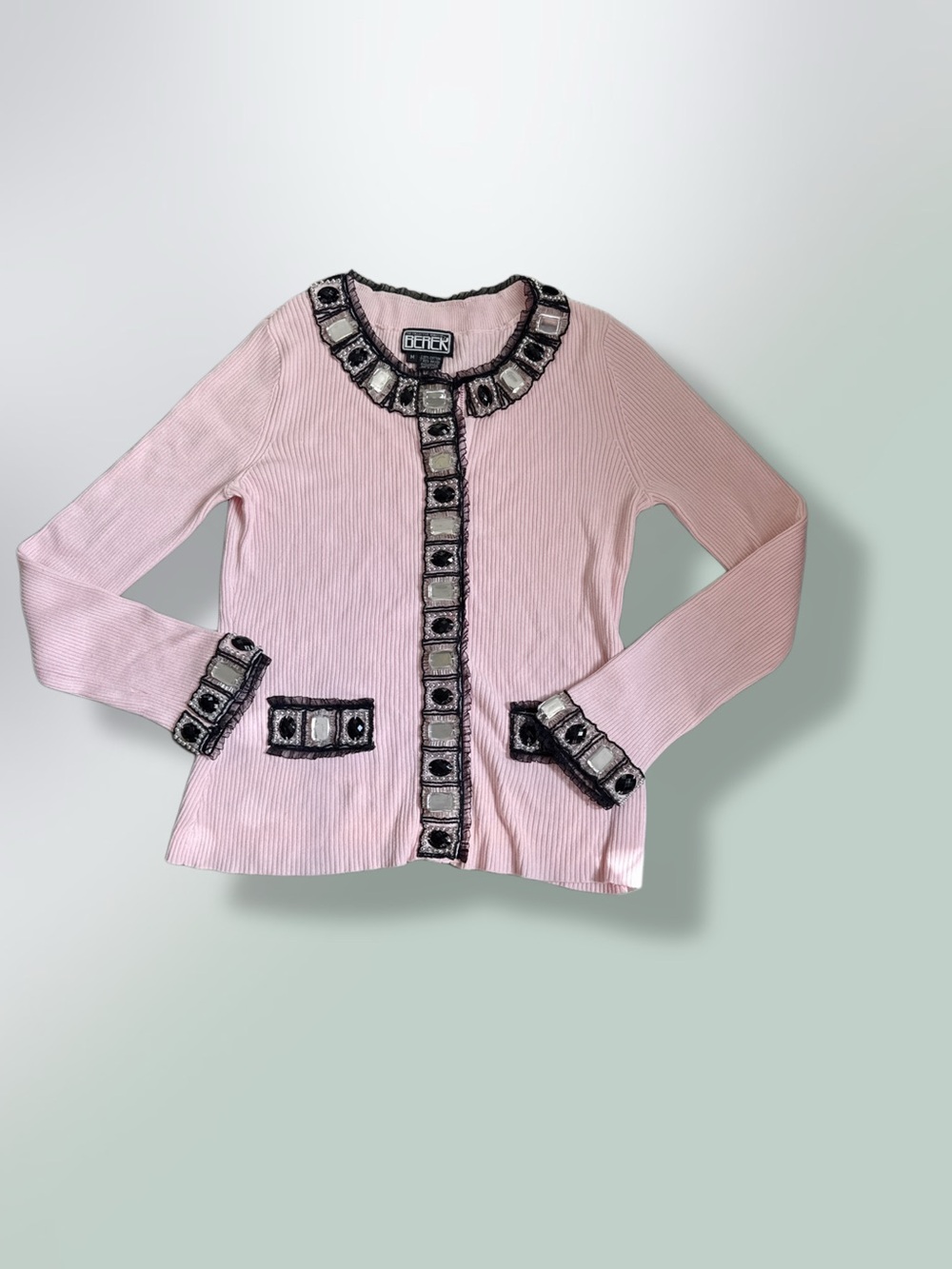 BEREK Pink Embellished Knit Cardigan for Kids
